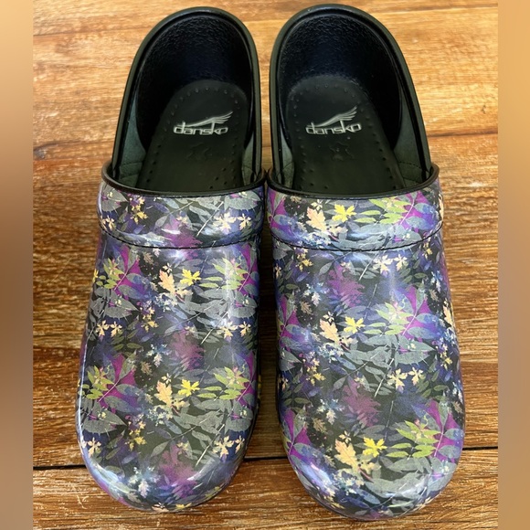 Dansko Women's Professional Mules Clogs  Leaves Botanical Purple EU 39 US 8.5-9 - Picture 15 of 17